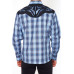 Camicia Rodeo Clothing Flames Blue Checked Camicia Rodeo Clothing Flames Blue Checked