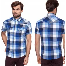 Camicia Wrangler Blue Checked