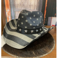 Cappello Western USA Flag Black