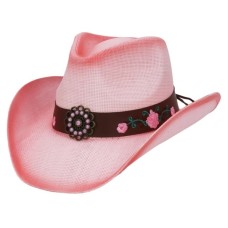 Cappello Western Pink Flowers Pink