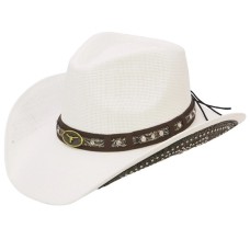 Cappello Western Longhorn White