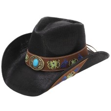 Cappello Western Flowers Black