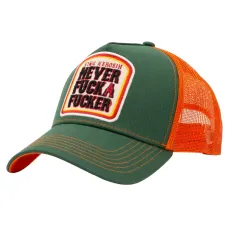 Cappellino King Kerosin Never Fuck a Fucker Green Orange Cappellino King Kerosin Never Fuck a Fucker Green Orange
