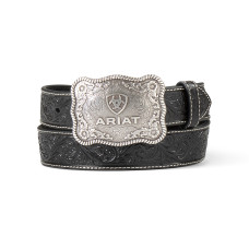 Cintura in pelle Ariat Buckle Logo Black