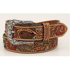Cintura in pelle Ariat Calf and Flowers