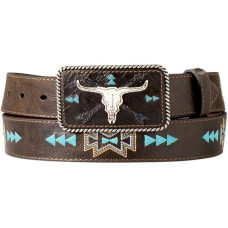 Cintura in pelle Ariat Cow Skull Buckle
