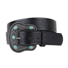 Cintura sottile in pelle Most Wanted con borchie turchesi Cintura sottile in pelle Most Wanted con borchie turchesi