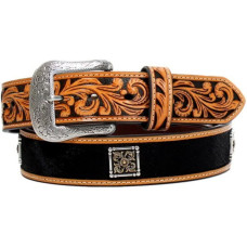 Cintura in pelle di toro Nocona Black Calf Hair Cintura in pelle di toro Nocona Black Calf Hair