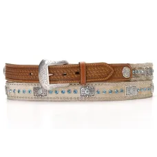 Cintura in pelle Nocona Calf Stones & Bars