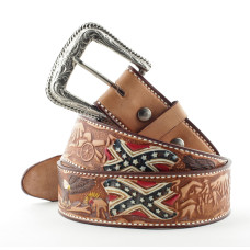 Cintura in pelle Stars & Stripes Rebel Flag