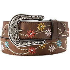 Cintura in pelle Ariat Brown and Flowers