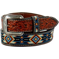 Cintura in pelle 3D Emboidered Aztec