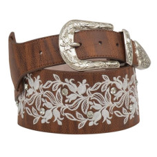 Cinturone in pelle Angel Ranch Brown with Embroidery Cinturone in pelle Angel Ranch Brown with Embroidery