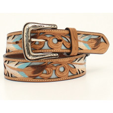 Cintura in pelle di toro Nocona Feathers