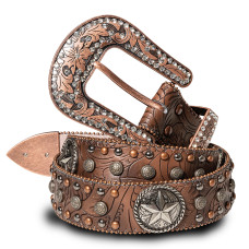 Cintura in pelle Stars & Stripes Star Conchos