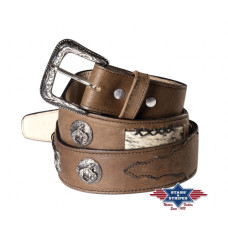 Cintura in pelle Stars & Stripes WG-113