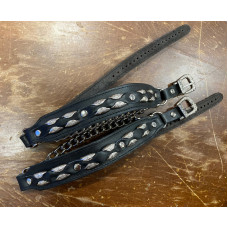 Cinturini per stivali Black with Silver Conchos Cinturini per stivali Black with Silver Conchos