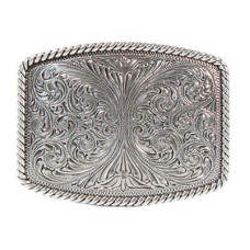 Fibbia Nocona Silver Floral