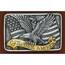 Fibbia Nocona Rectangle God Bless America