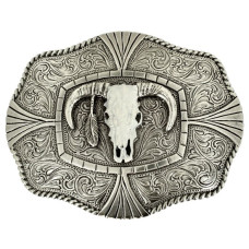 Fibbia Nocona Skull White Head