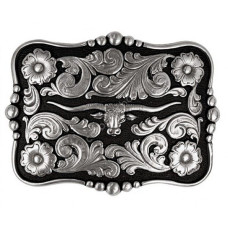 Fibbia Nocona Longhorn Black Background Fibbia Nocona Longhorn Black Background