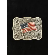 Fibbia Nocona  Silver USA Flag