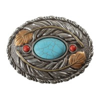Fibbia Blazin Roxx Turquoise Stone Feathers Fibbia Blazin Roxx Turquoise Stone Feathers