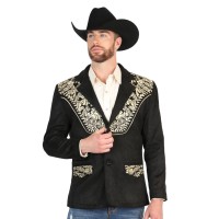 Giacca Blazer Western Ricamato in Ecopelle Scamosciata El General 45647