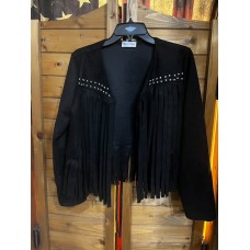 Giacca ecologica con frange Black