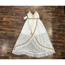 Vestito Boho Country Style White Brown Vestito Boho Country Style White Brown