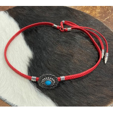 Cinturino Artigianale per Cappello Red Oval Concho Cinturino Artigianale per Cappello Red Oval Concho