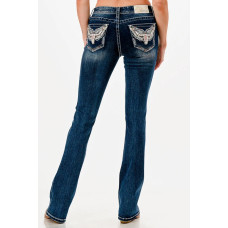 Jeans bootcut Grace in LA Wings and Skull