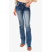 Jeans bootcut Grace in LA Aztec White Blue Design
