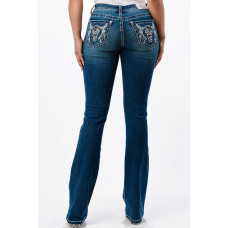 Jeans bootcut Grace in LA Cowhead Embellishment