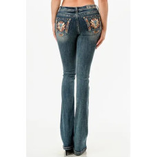 Jeans bootcut Grace in LA Skull and Feathers