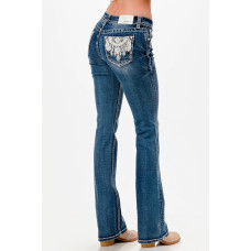 Jeans bootcut Grace in LA Aztec Feathers
