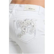 Jeans bootcut Grace in LA White and Paisley Jeans bootcut Grace in LA White and Paisley