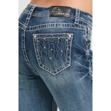 Jeans bootcut Grace in LA Feathers & Diamonds