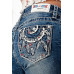 Jeans bootcut Grace in LA Feather Embellishment
