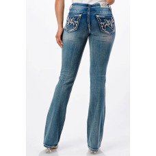 Jeans bootcut Grace in LA Floral Embellishment Detailed