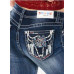 Jeans Grace in LA bootcut Steer Head & Feathers