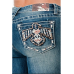 Jeans bootcut Grace in LA Thunderbird Eagle with leather
