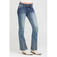 Jeans flare Grace in LA Toe Bug con Ricamo Jeans flare Grace in LA Toe Bug con Ricamo