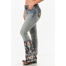Jeans bootcut flare Grace in LA Flowers & Skull Jeans bootcut flare Grace in LA Flowers & Skull