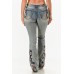 Jeans bootcut flare Grace in LA Flowers & Skull Jeans bootcut flare Grace in LA Flowers & Skull