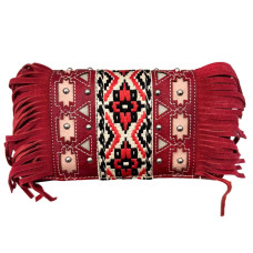 Portafoglio Aztec Red Fringe in Ecopelle - con Tracolla Portafoglio Aztec Red Fringe in Ecopelle - con Tracolla