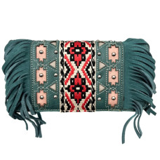 Portafoglio Aztec Tea Fringe in Ecopelle - con Tracolla