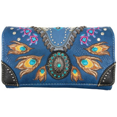 Portafoglio Feathers Navy in Ecopelle - con Tracolla Portafoglio Feathers Navy in Ecopelle - con Tracolla