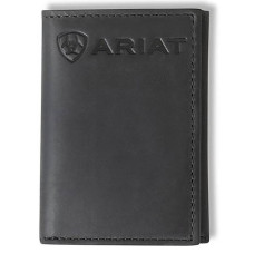 Portafoglio Trifold da uomo in pelle Ariat Logo Black