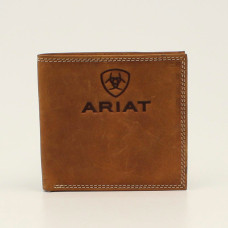 Portafoglio Bifold da uomo in pelle Ariat Logo Brown